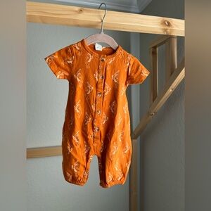 Kate Quinn Terracotta Romper with Bunnies 3-6 Months NWOT